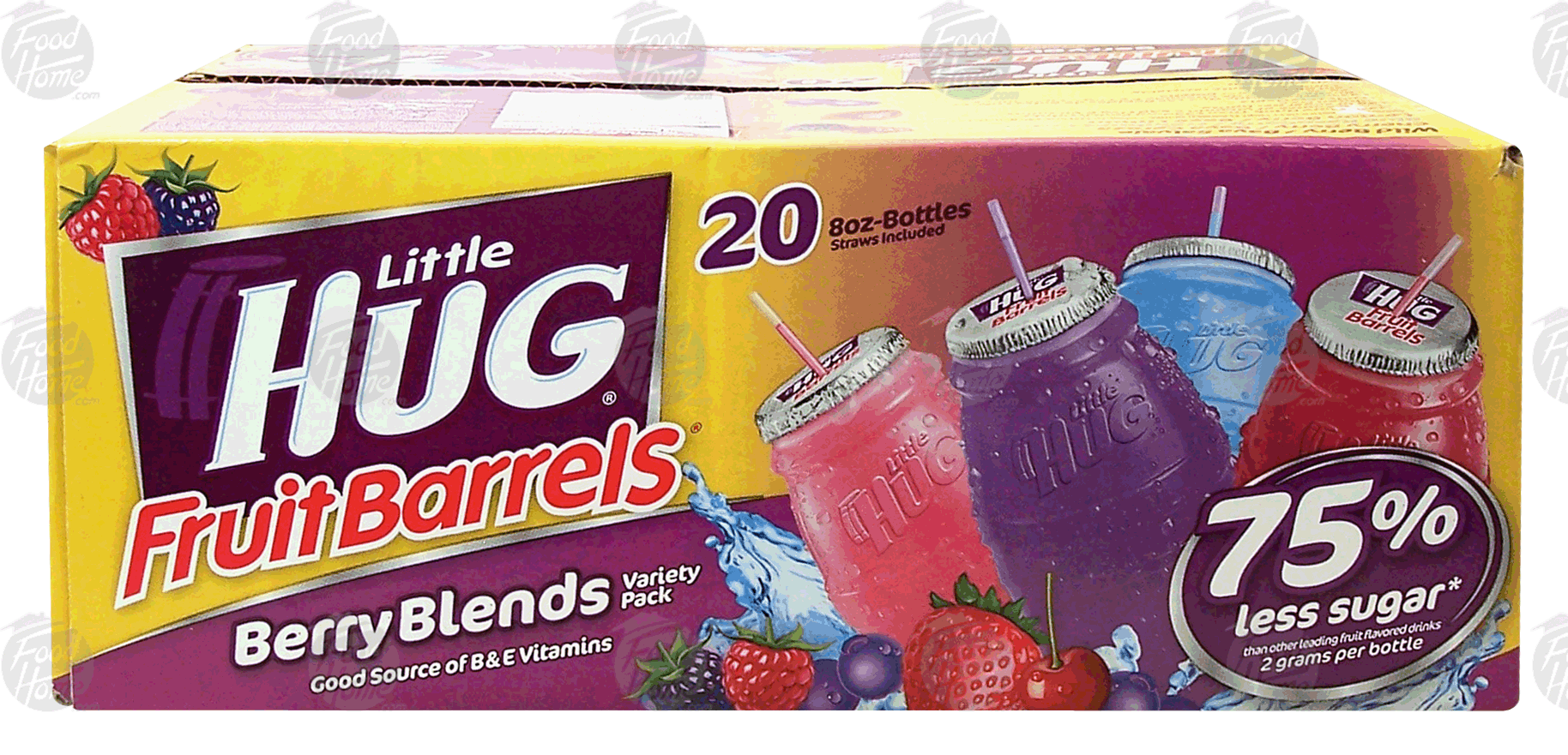 Little Hug Fruit Barrels berry blends variety pack flavored drinks, 8-fl. oz. plastic bottles with straws Full-Size Picture